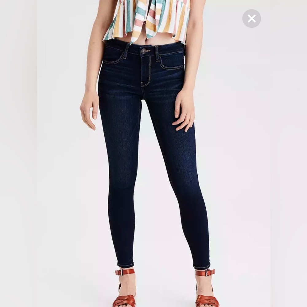 AE Very Dark Denim High Rise Jegging Jeans 00